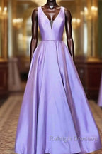 Simple Purple Satin Long Prom Dress Purple Formal Dress, Graduation School Party Gown