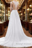 Cap Sleeve Appliques Chiffon A Line Wedding Dresses
