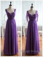 Cap Sleeves Backless Chiffon Prom Dresses Bridesmaid Dresses