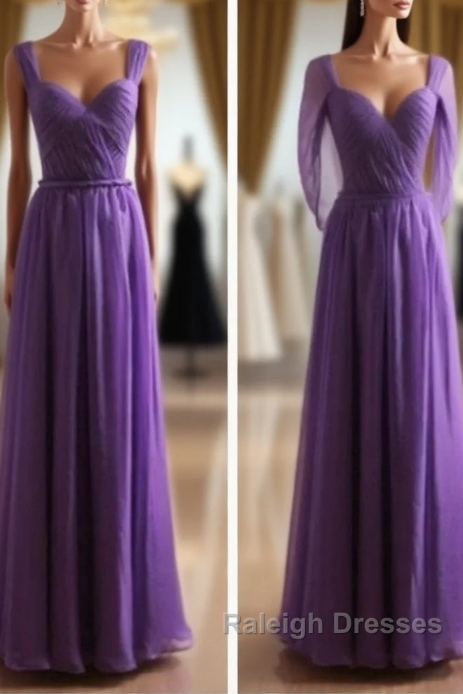 Cap Sleeves Backless Chiffon Prom Dress Bridesmaid Dress Main image