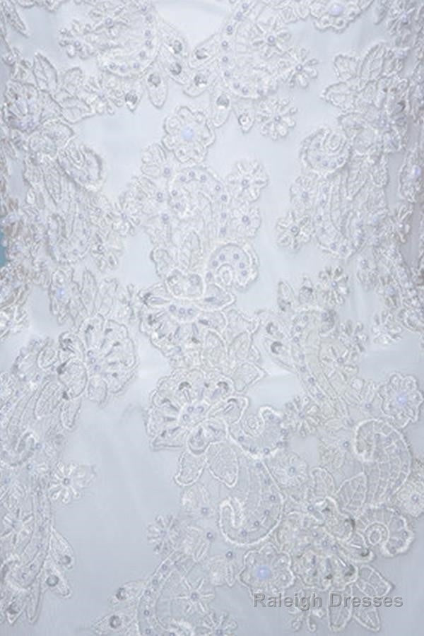 Cap Sleeves Floor-Length Court Train Wedding Dresses With Beading