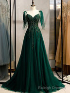 A-Line Party Dress Elegant Engagement Formal Evening Birthday Dress Spaghetti Strap Sleeveless Sweep