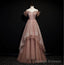 Dark Pink Tulle Beaded Layer Tulle Long Evening Dress, Charming Prom Dress