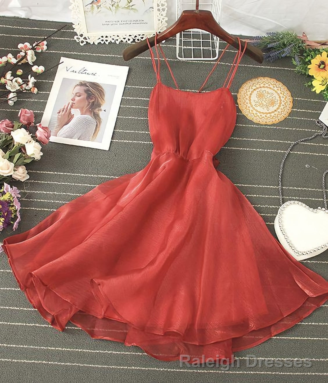 Cute Tulle Backless Short Dress, Mini Homecoming Dress Main image