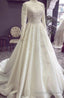 Ball Gown White Lace Wedding Dresses, Elegant Bridal Gown Prom Dress