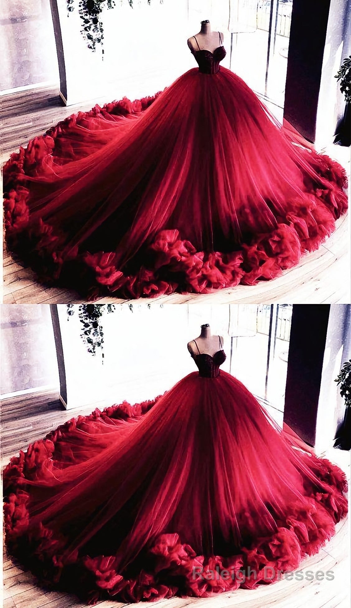 Ball Gown Ruffles Wedding Prom Dresses, Sweetheart Straps Main image