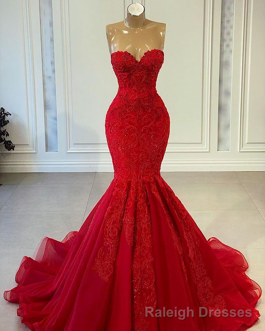 Prom Dresses, Lace Prom Dresses, Red Prom Dresses Main image