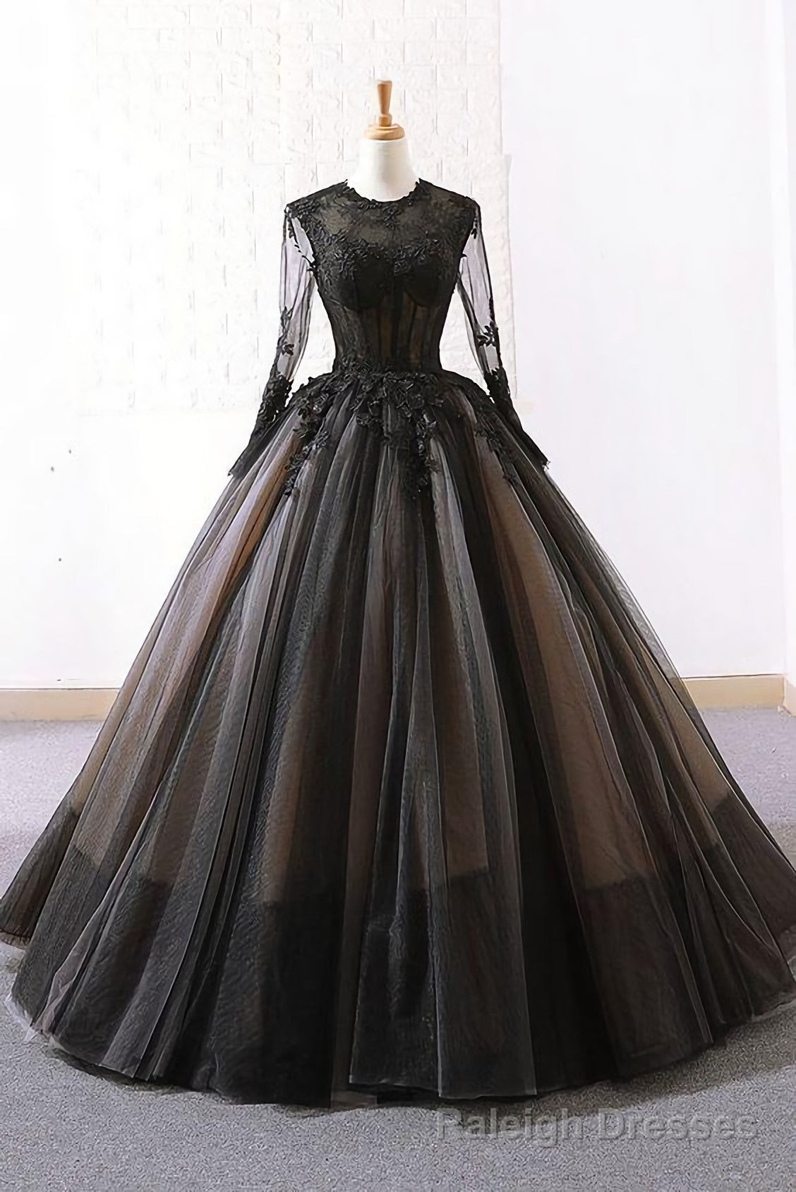 Long Black Ball Gown Evening Dress, Prom Dresses Main image