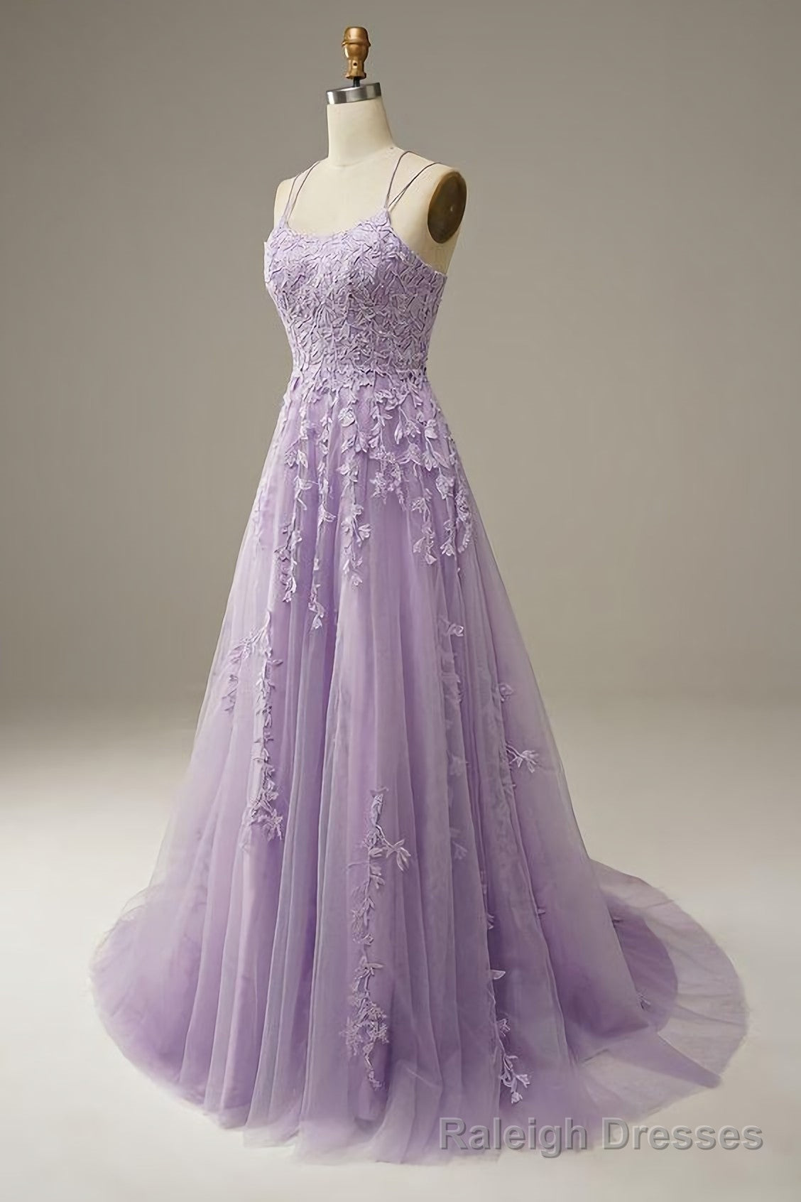 Straps Long Prom Dress, With Lace Appliques Main image