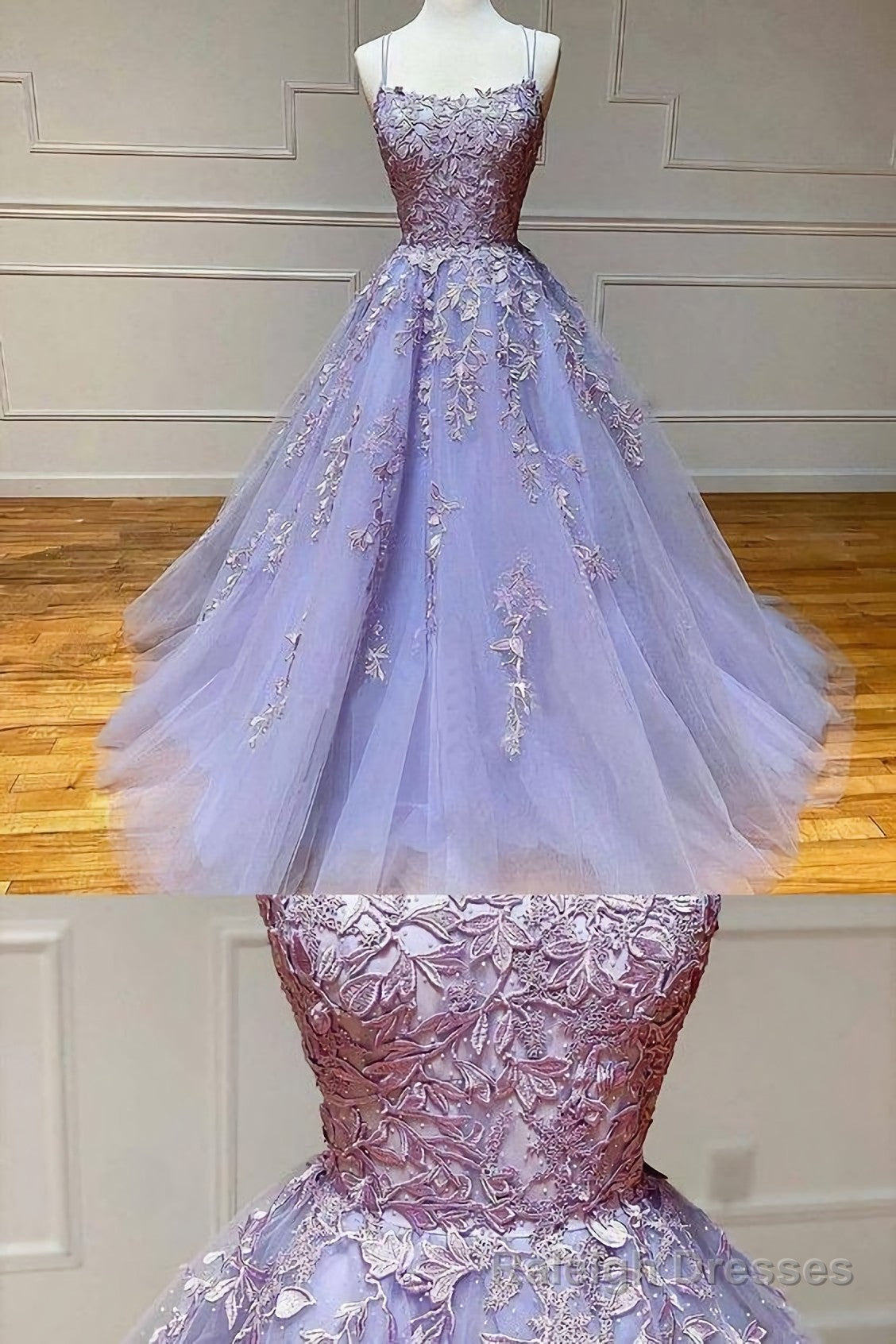 2025 Lavender Lace Tulle Prom Dress, With Appliques Main image