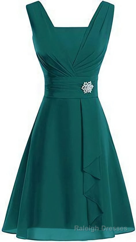 V Neck Knee Length Chiffon Mother Of The Bride Dresses, Charming Prom Dress Main image