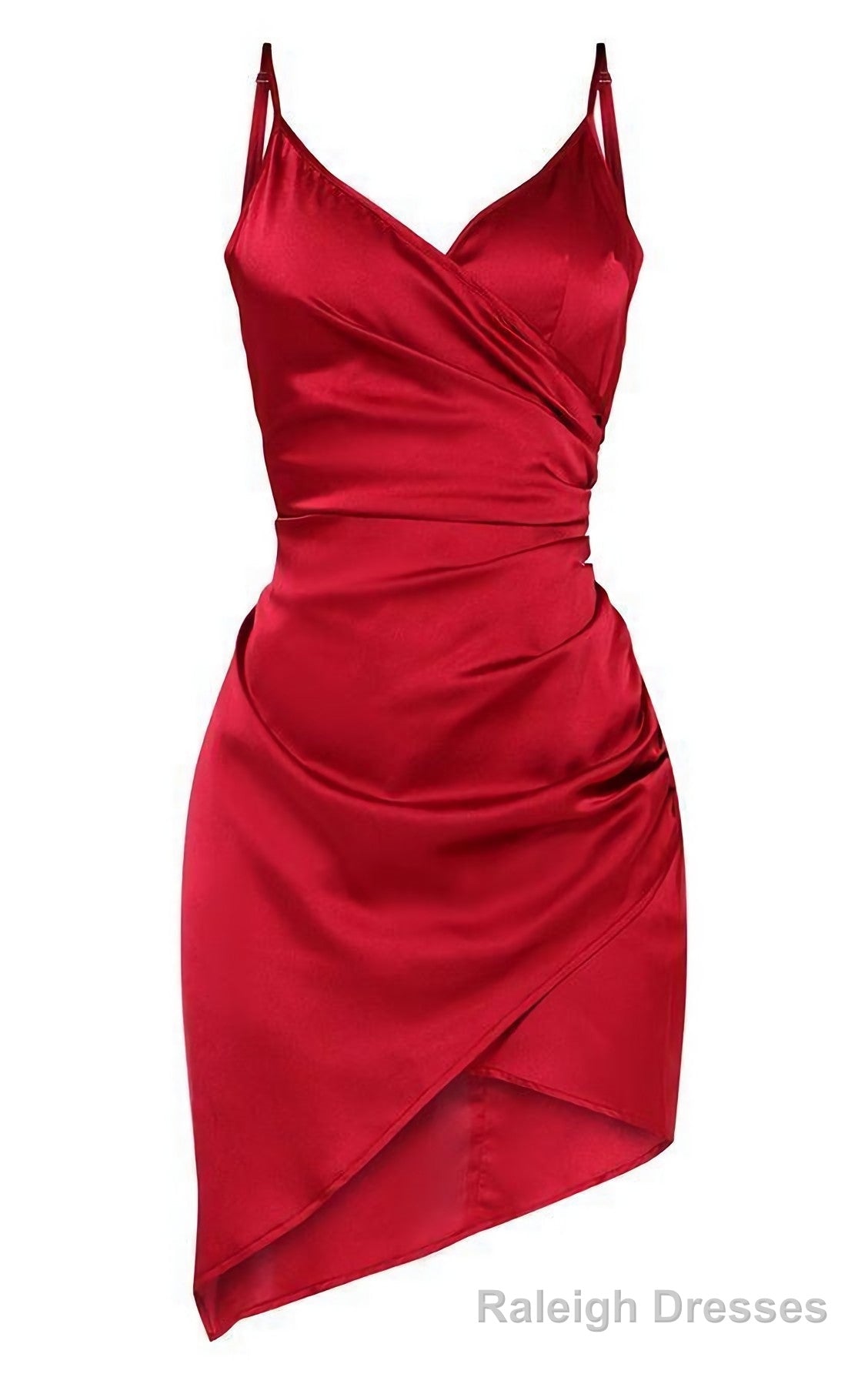 Burgundy Satin Short Homecoming Dress Main image
