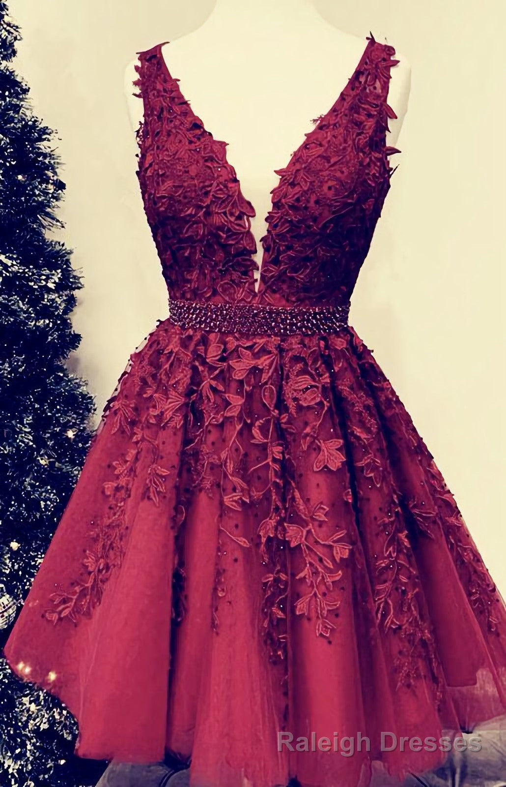 Tulle Homecoming Dresses, Burgundy Homecoming Dresses Main image