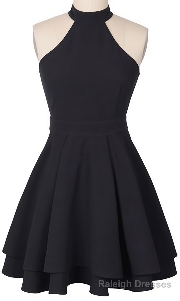 O Neck A Line Homecoming Dress, Sleeveless Chiffon Short Prom Dress Secondary image