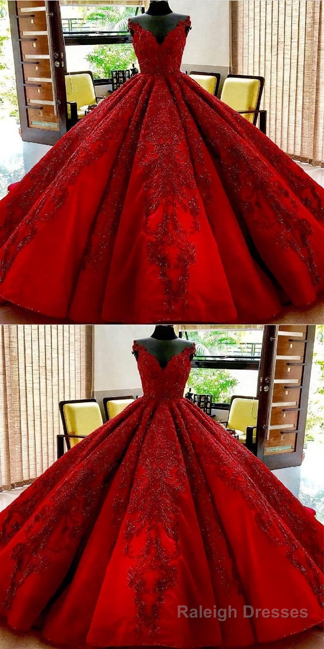 Gorgeous Royal Blue Appliques Beads Quinceanera Dresses, Formal Ball Gown Prom Dress Main image