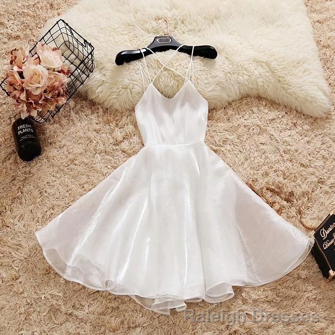 Short Spaghetti Straps Simple Homecoming Dress