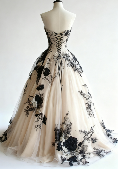 Light Champagne A-Line Sweetheart Neckline Tulle Applique Wedding Dresses Vintage Long Prom Gowns