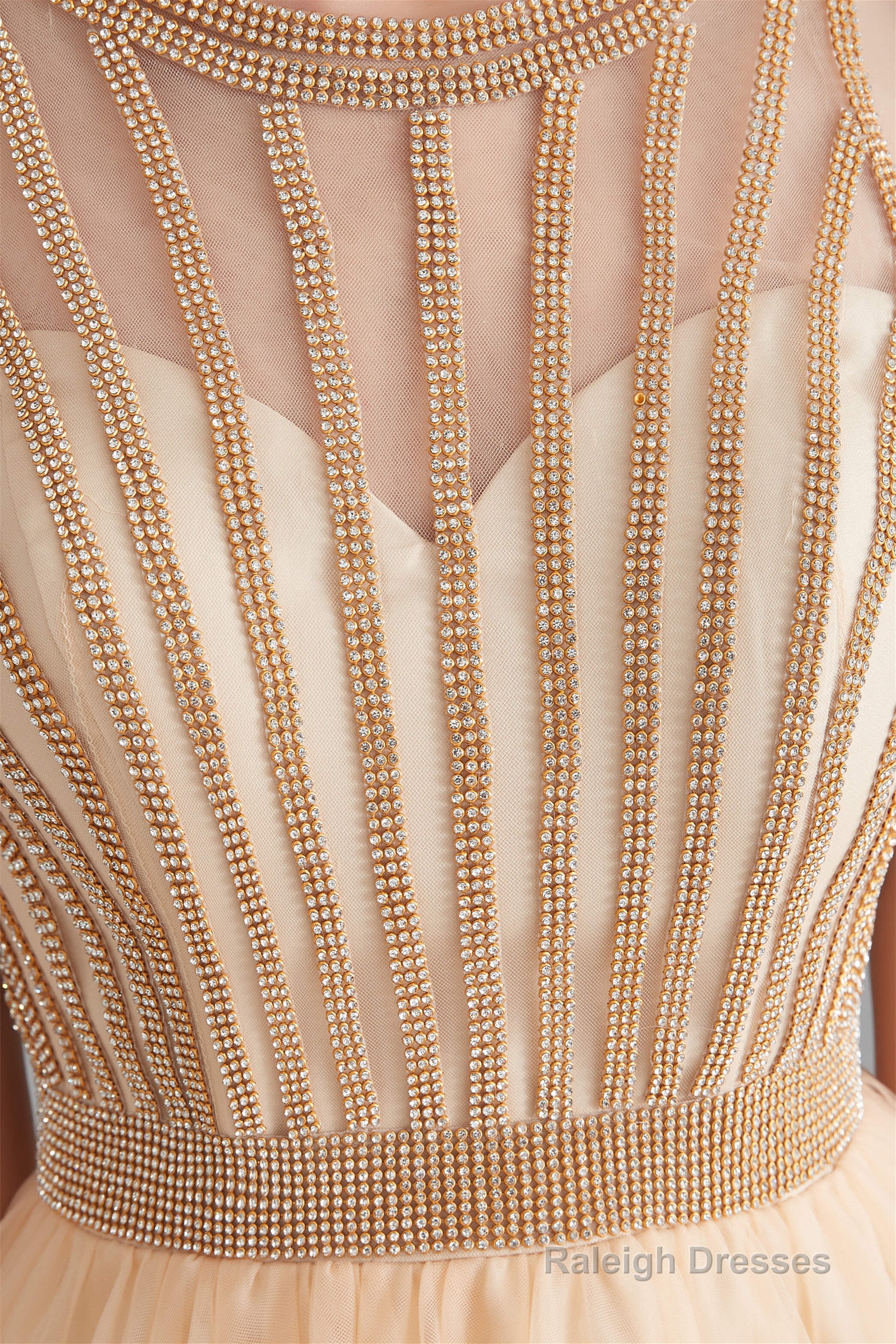 A-Line Tulle Sleeveless Beading Homecoming Dresses