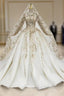 Champagne Ball Gowns Tulle Halter Backless Sequins Beading Wedding Dress