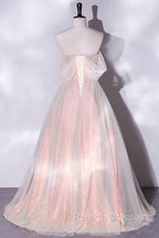 Champagne Sequins Long A Line Prom Dress, Off the Shoulder Prom Prom Dress