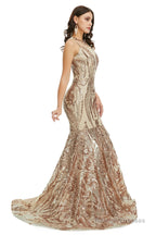 Sequins Sleeveless Floor Length Crew Neck Prom Dresses