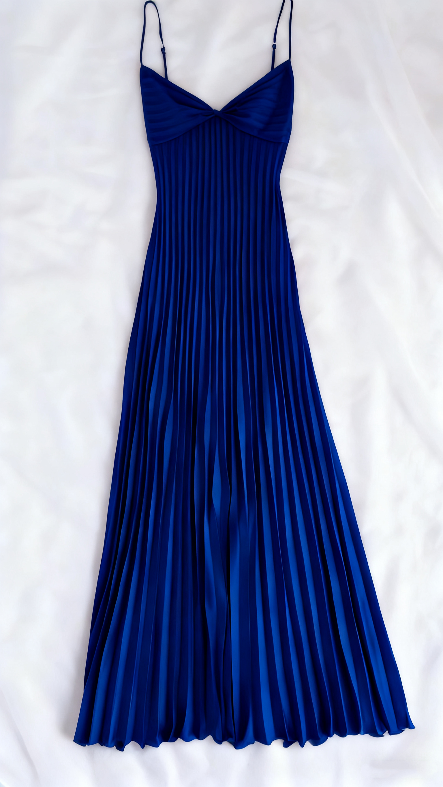 Champagne Spaghetti Straps Prom Dresses Long Pleated Prom Dresses