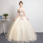 Champagne Sweet 16 Gown Long Party Dress, Straps Evening Formal Dresses