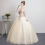 Champagne Sweet 16 Gown Long Party Dress, Straps Evening Formal Dresses