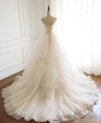 Champagne Sweetheart Lace Tulle Long Prom Gowns Lace Prom Gowns