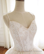 Champagne Sweetheart Lace Tulle Long Prom Gowns Lace Prom Gowns