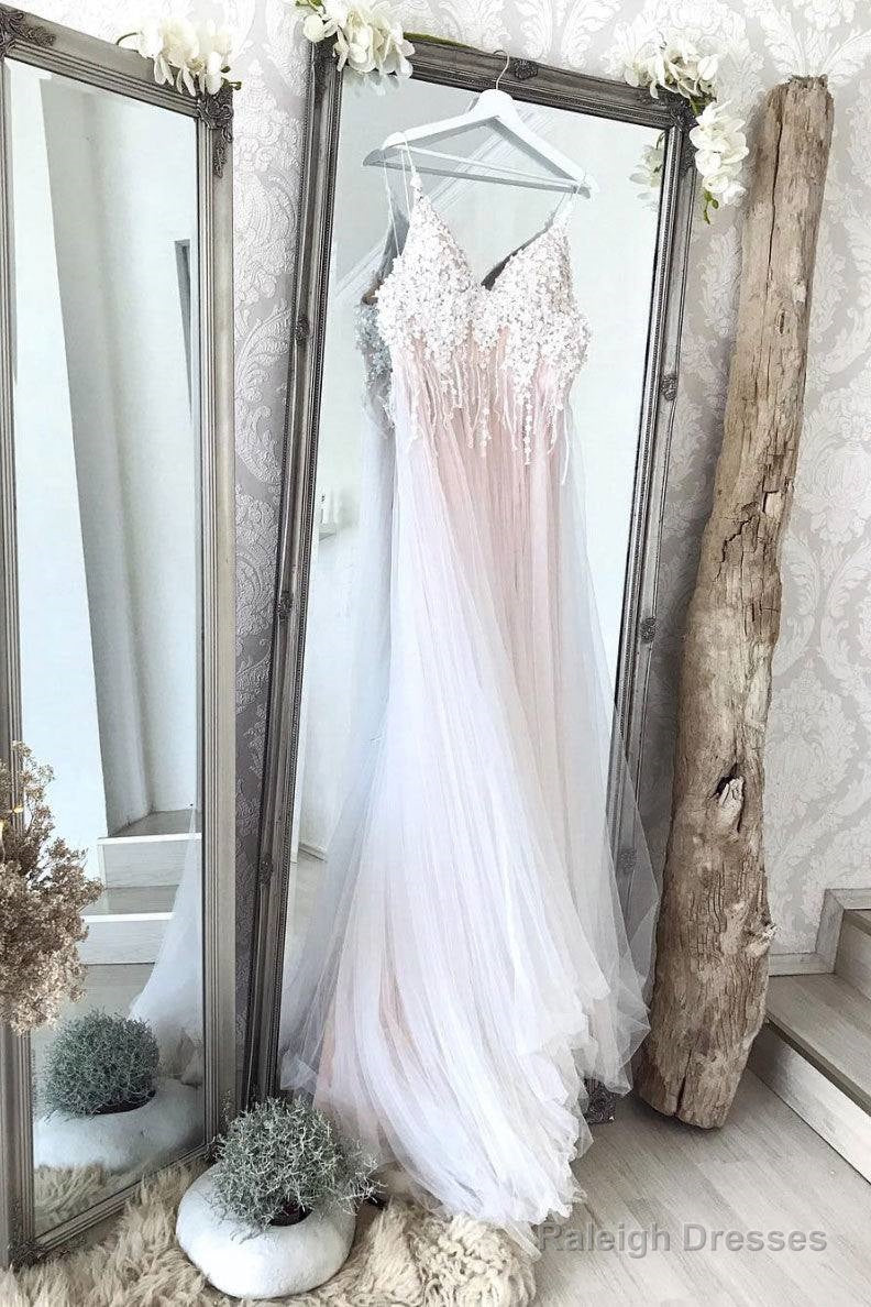 Champagne Sweetheart Tulle Lace Long Prom Dress Champagne Evening Dress Main image