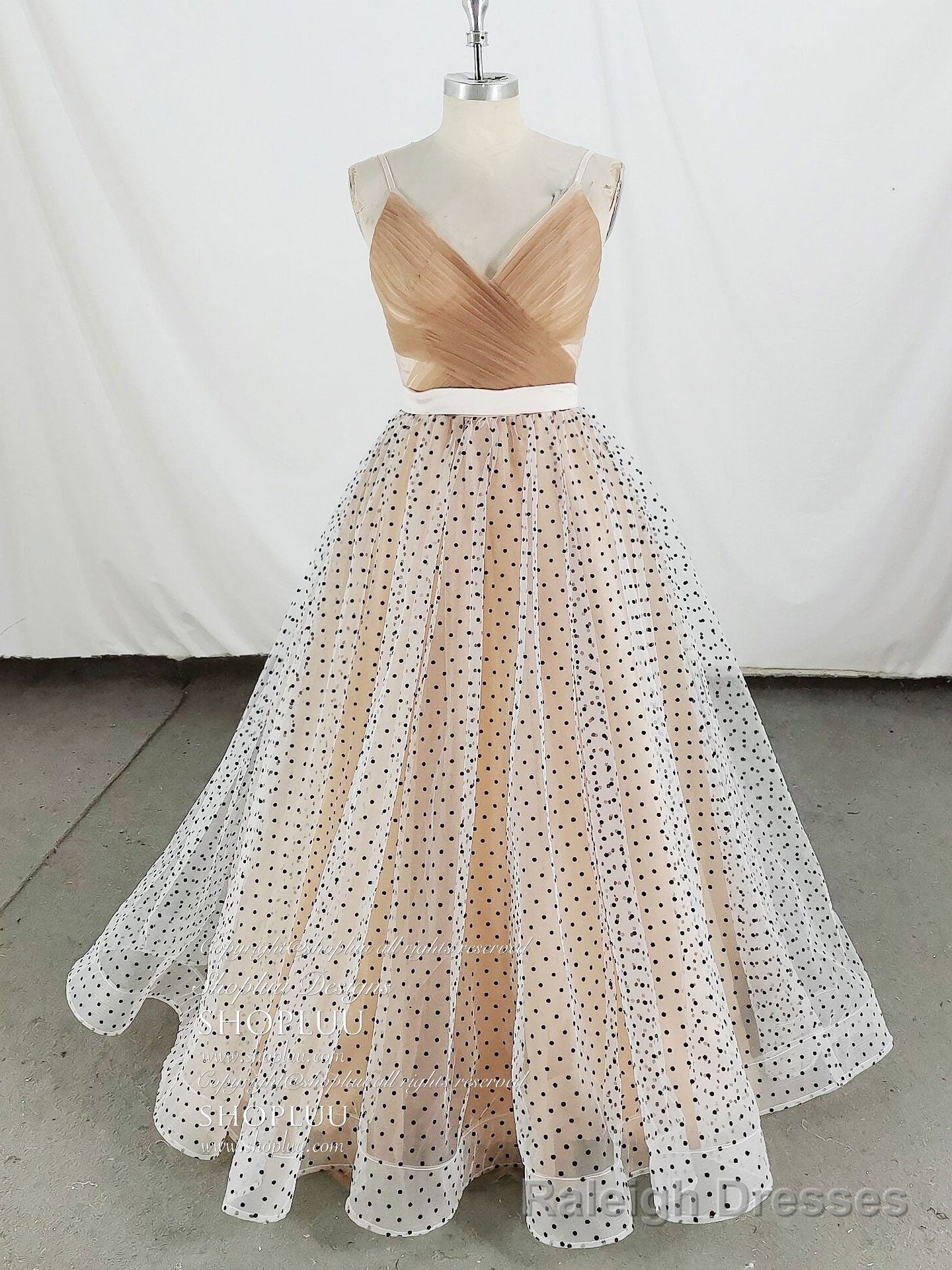 Champagne Sweetheart Tulle Long Prom Dress, Champagne Tulle Formal Dress Main image