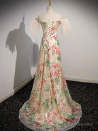 Champagne Tulle Lace Long Prom Dresses Champagne Long Prom Dresses