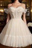 Champagne Tulle Short A-Line Dresses Prom Dresses Homecoming Dresses