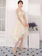 Champagne Tulle Short Prom Dress, Champagne Homecoming Dress