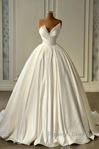 Charmeuse Sleeveless White Wedding Dress With Beading Off Shoulder Elegant Floor Length