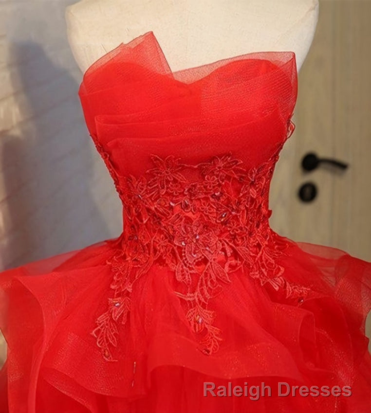 Charming A-line lace strapless short homecoming dresses