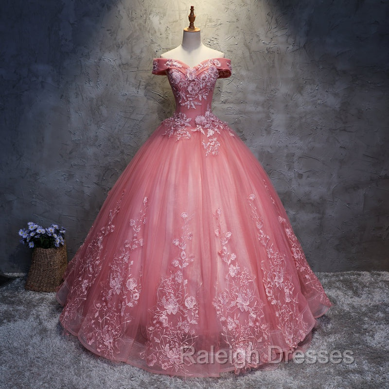 Charming Ball Gown Off-The-Shoulder Tulle Sweet 16 Dress, Quinceanera Dress Secondary image
