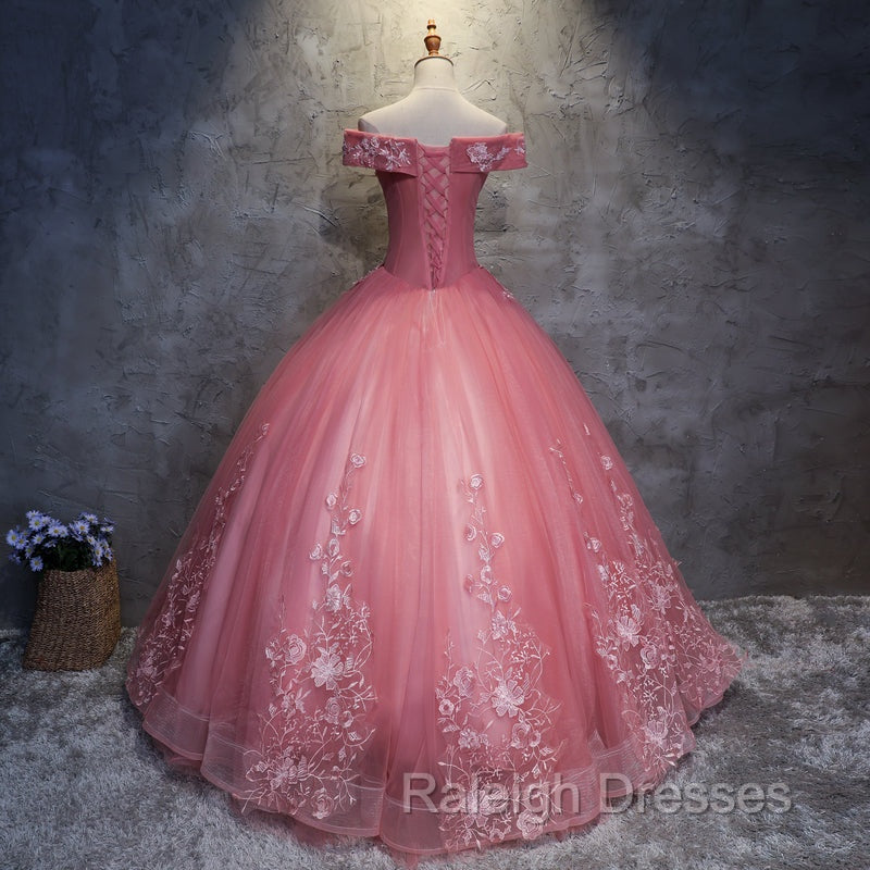 Charming Ball Gown Off-The-Shoulder Tulle Sweet 16 Dress, Quinceanera Dress