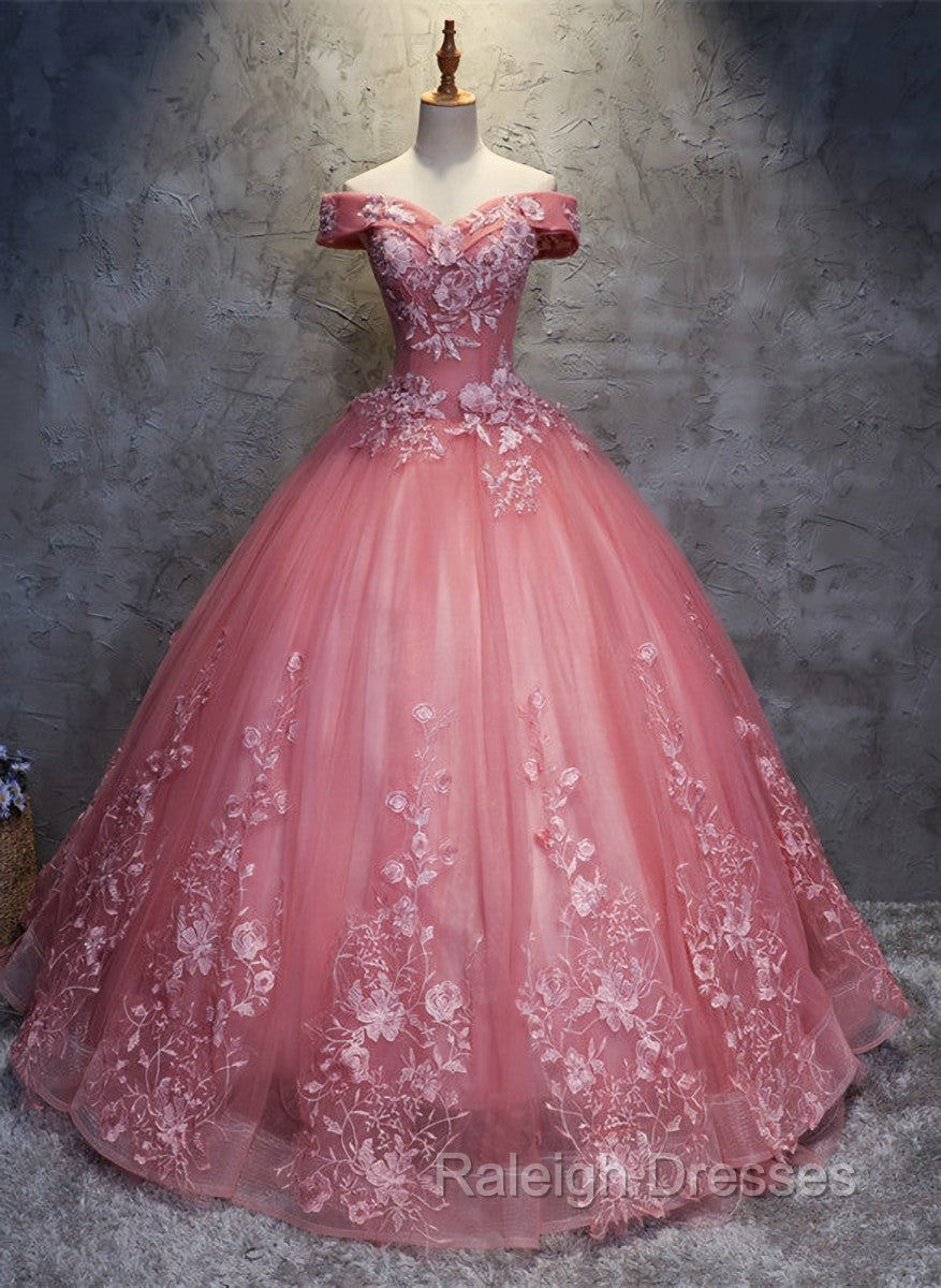 Charming Ball Gown Off-The-Shoulder Tulle Sweet 16 Dress, Quinceanera Dress Main image