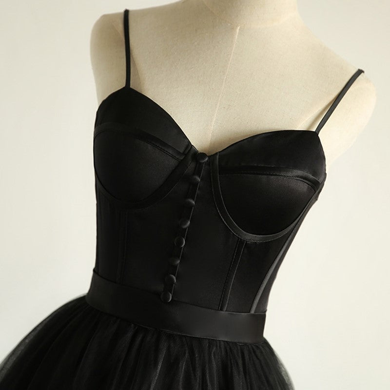 Charming Black Long Party Gowns, Black Evening Prom Dress