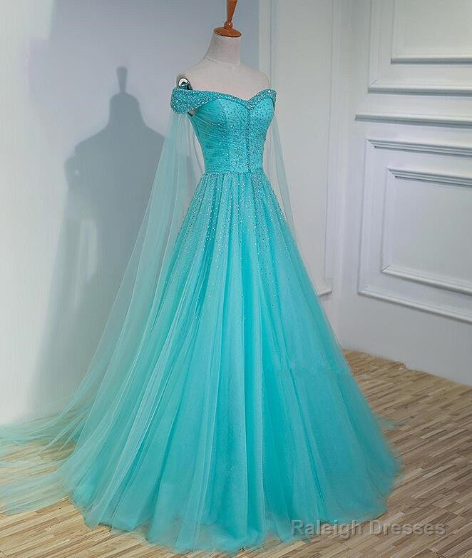 Charming Blue Beaded Sweetheart Tulle Long Party Gown, Quinceanera Dress Secondary image