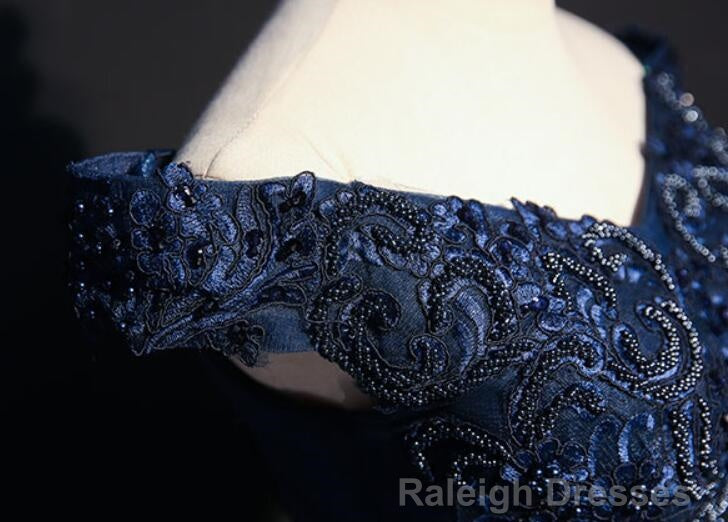 Charming Blue Off the Shoulder Long Sweet 16 Dress, Handmade Party Gown