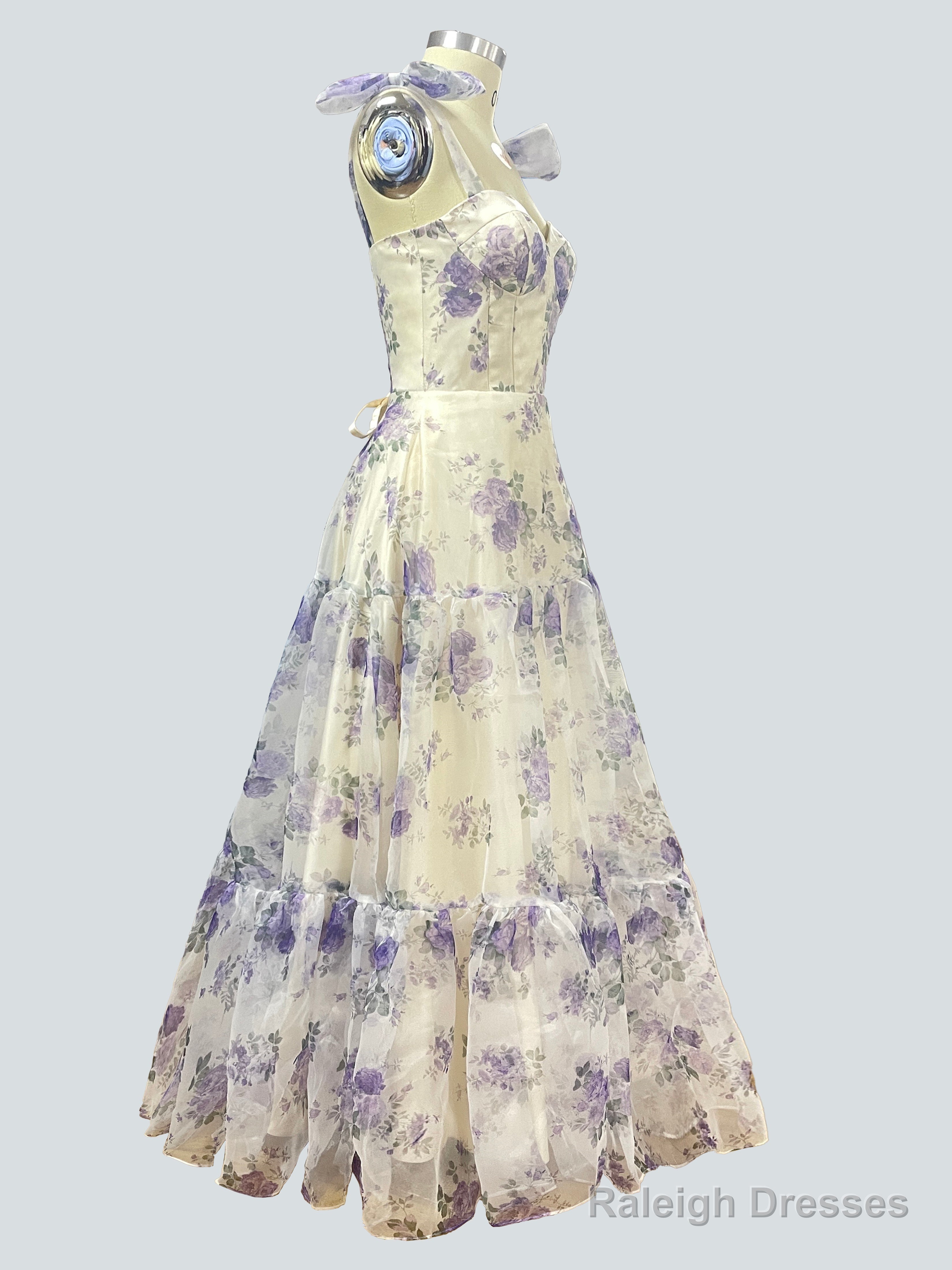Charming Floral Long Prom Dresses Secondary image