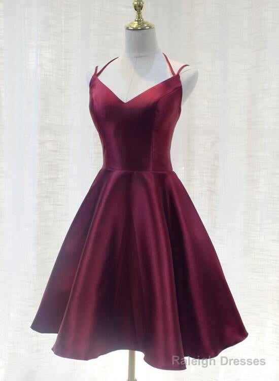 Charming Formal Dress, Straps Burgundy Satin High Quality Party Dress