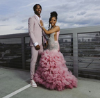 Beautiful Pink Beaded Mermaid Prom Dresses Long Prom Dresses