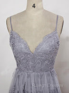 Charming Grey Lace Prom Dresses High Quality Prom Gown
