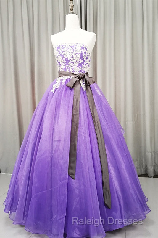Charming Handmade Organza Purple Sweet 16 Gown, Party Dress