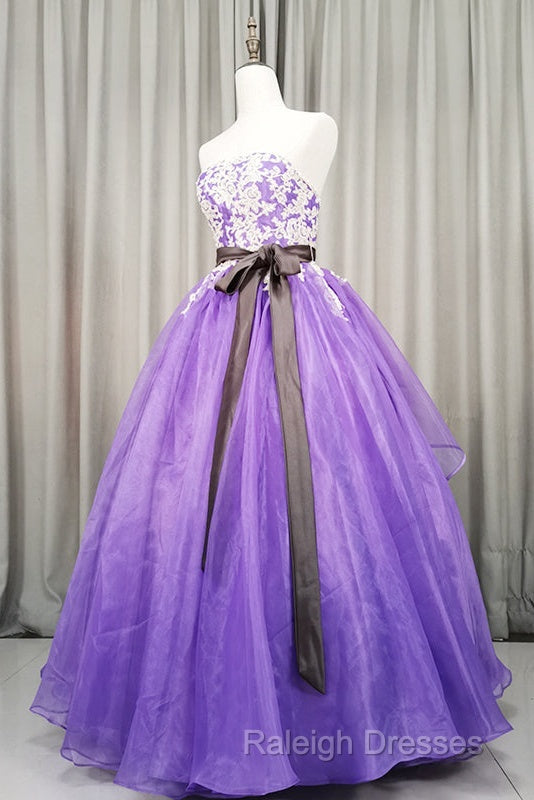 Charming Handmade Organza Purple Sweet 16 Gown, Party Dress