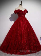 Charming Lace Sweetheart Off Shoulder Gowns, Prom Prom Dress